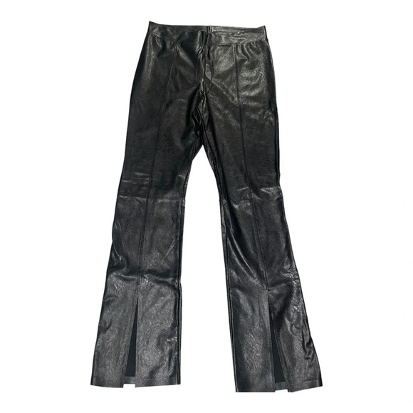 Commando Faux Leather Split Front Pant in Black. Sz: L - Picture 4 of 7